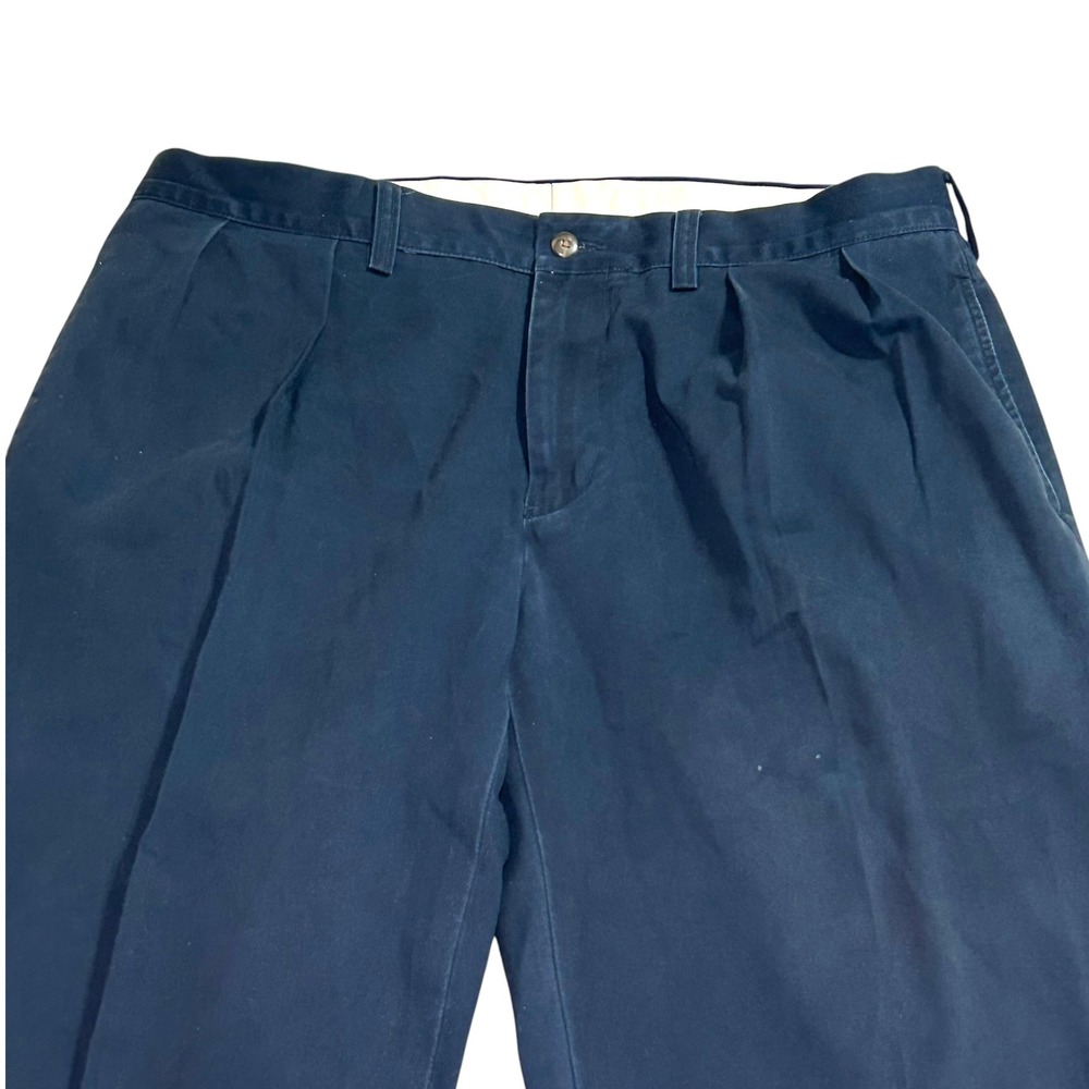 Vintage Polo Ralph Lauren Ethan Pant Mens Navy Blue Pleated Chino Trousers